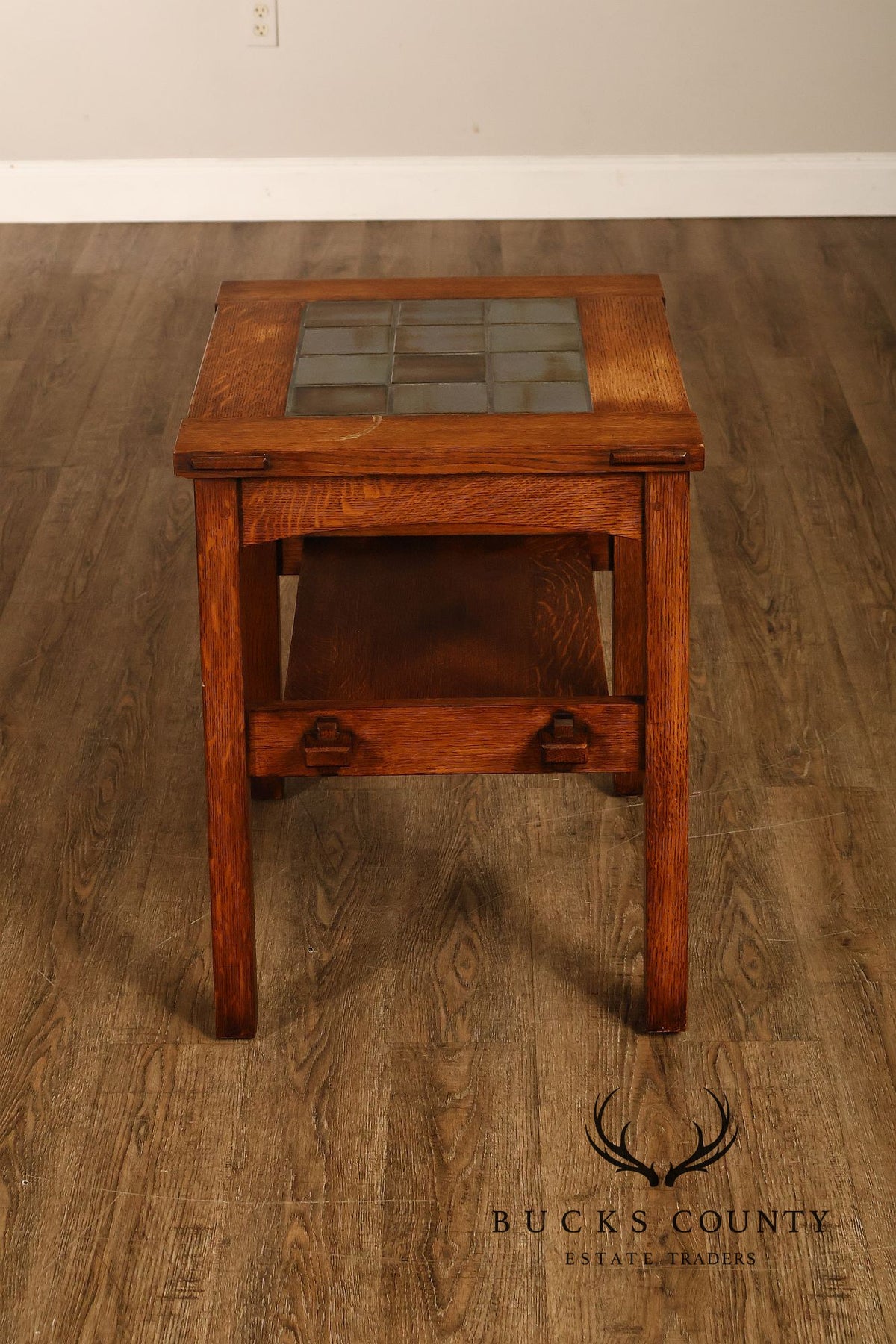 Stickley Mission Collection Tile Top Oak End Table