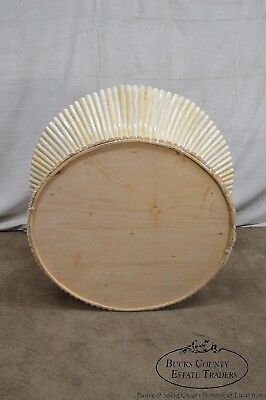 McGuire Style Mid Century Modern Round Wheat Sheaf Rattan Coffee Table