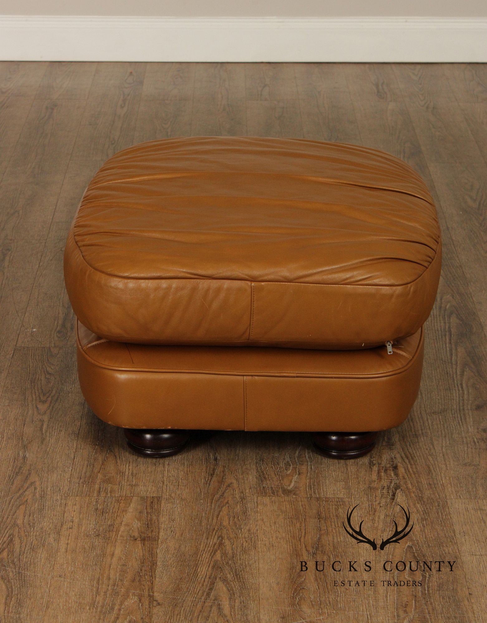 Classic Leather Brown Leather Ottoman