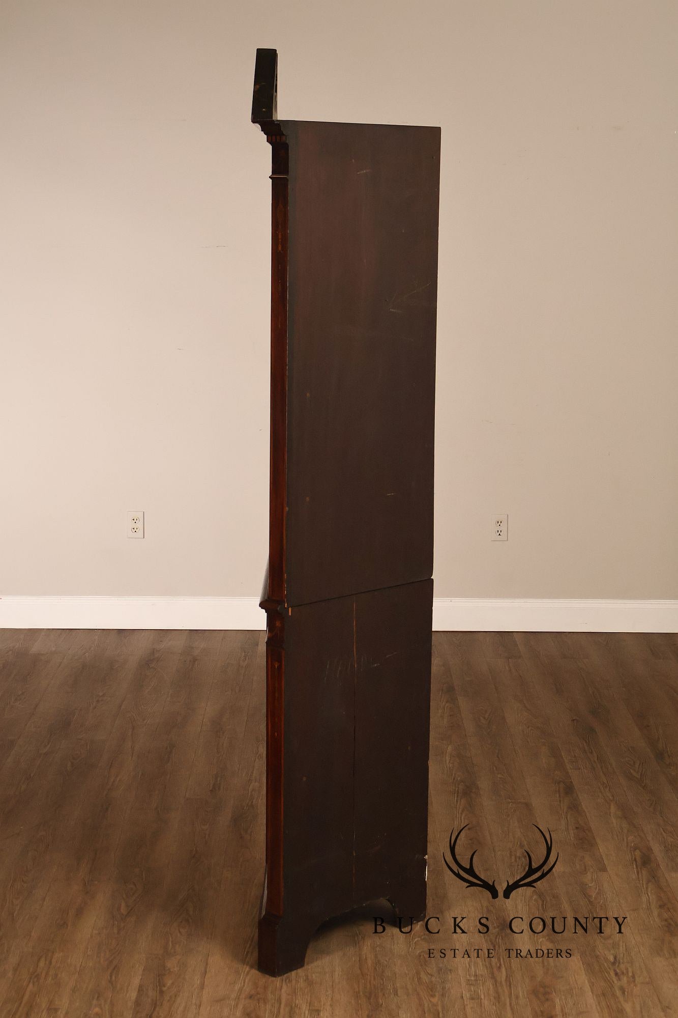 Antique Edwardian Inlaid Mahogany Corner Cabinet