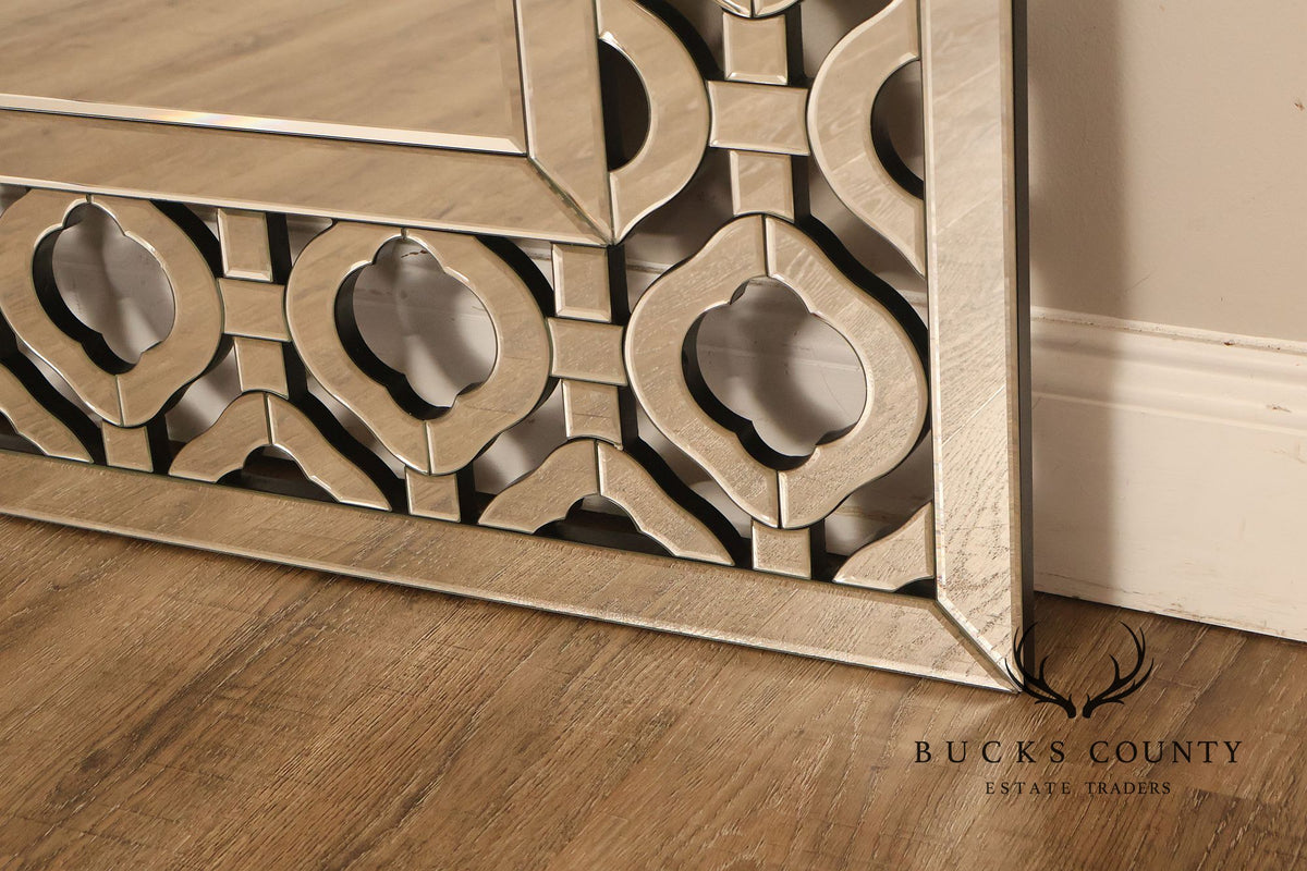 Bassett Hollywood Regency Wall Mirror With Geometric Fretwork