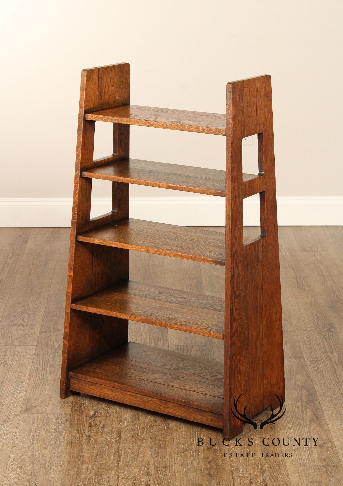 Limbert Mission Oak Cutout Magazine Stand