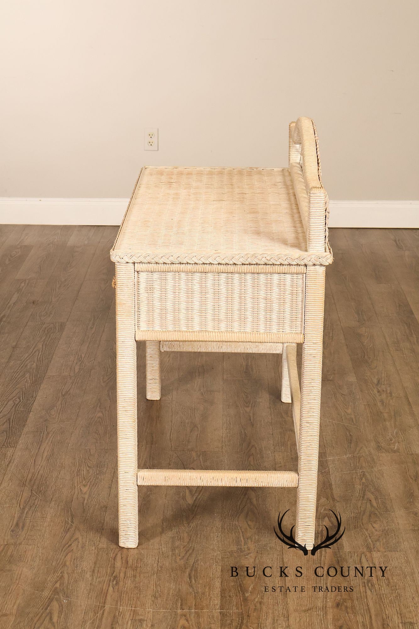 Lexington Henry Link Wicker Vanity Or Writing Desk and Chair