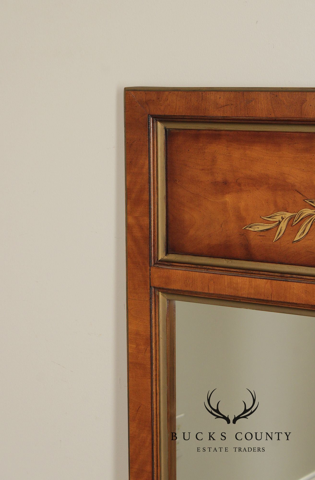 Neoclassical Style Paint Accented Wall  Mirror