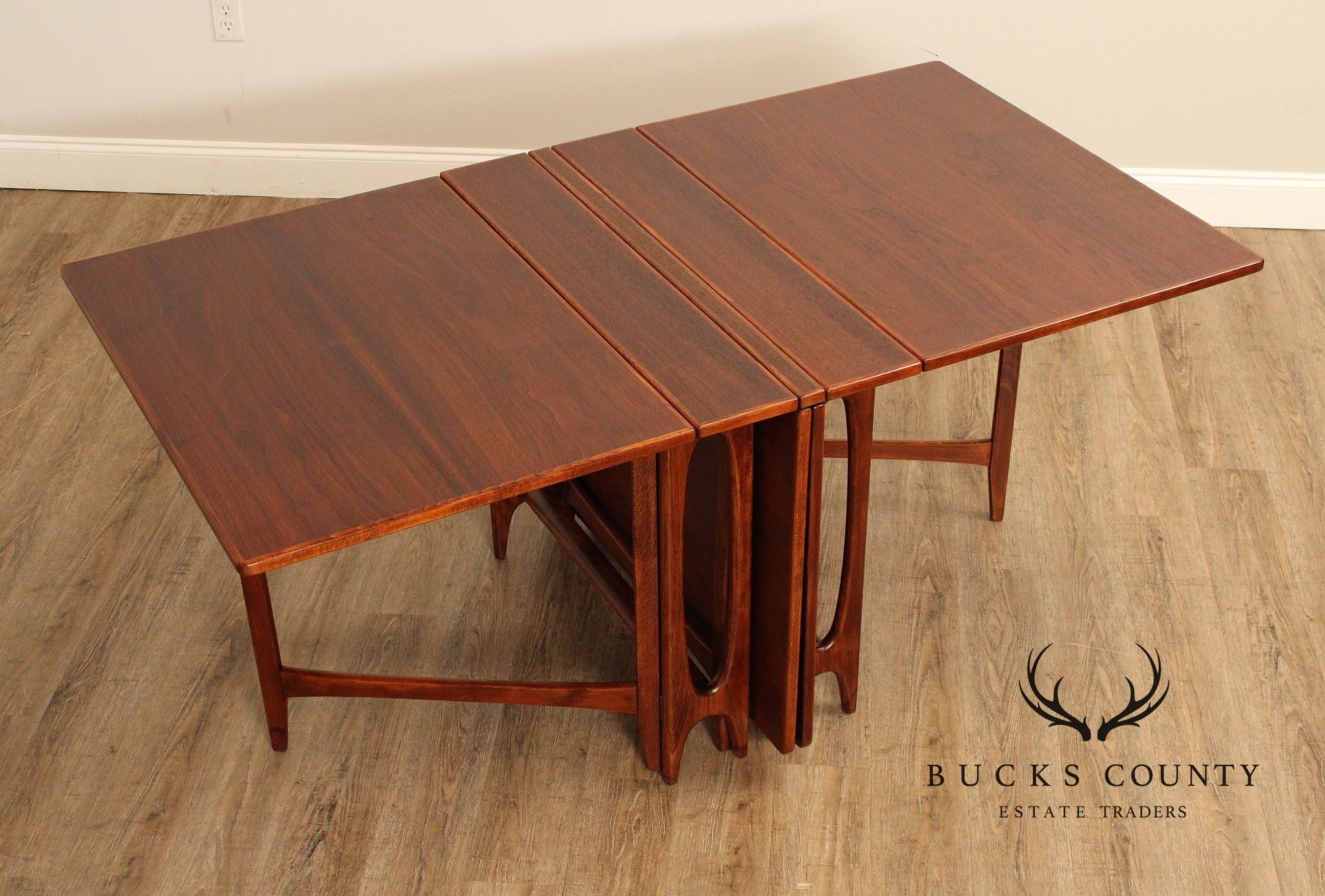 Bendt Winge Danish Modern Pair of Walnut Tuckaway Dining Tables