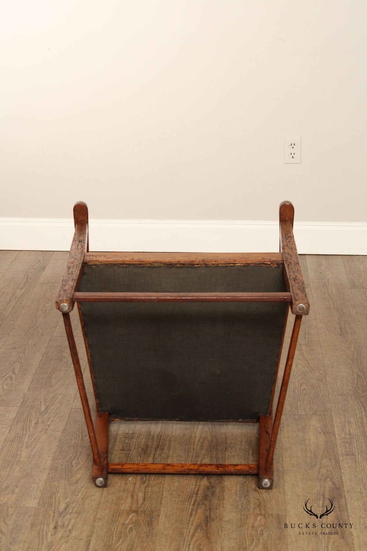 Antique Arts And Crafts Distressed Oak Tall Ladder Back Armchair