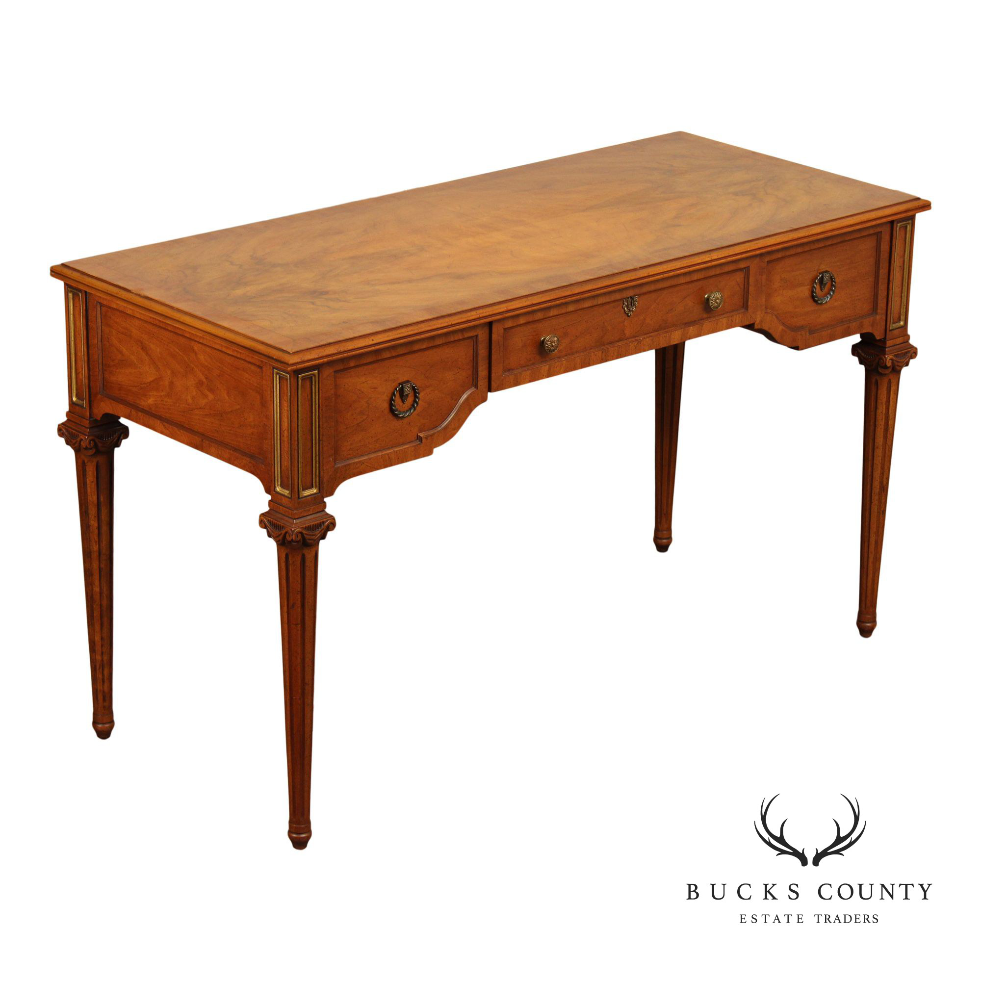 Henredon Neoclassical Style Walnut Writing Desk