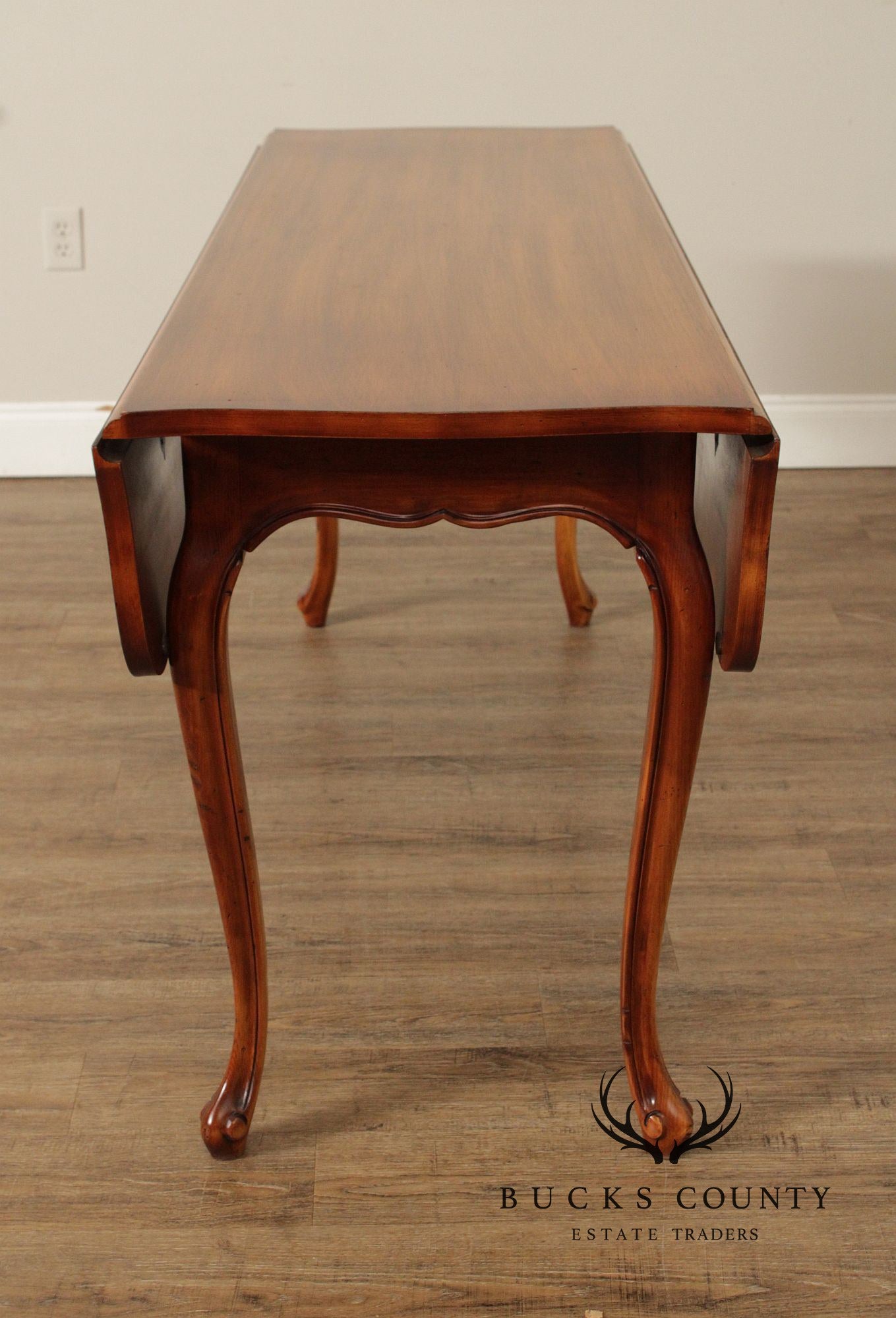 French Country Style Long Vintage Drop Leaf Dining Table