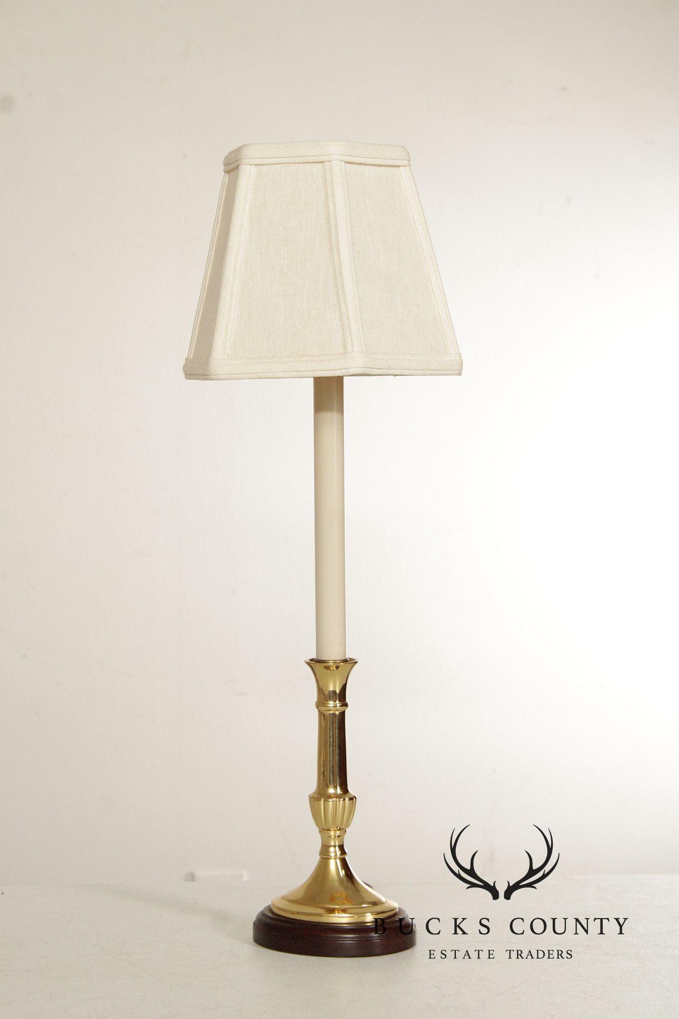 Kaiser Kuhn Lighting  Vintage Pair of Brass Candlestick Table Lamps