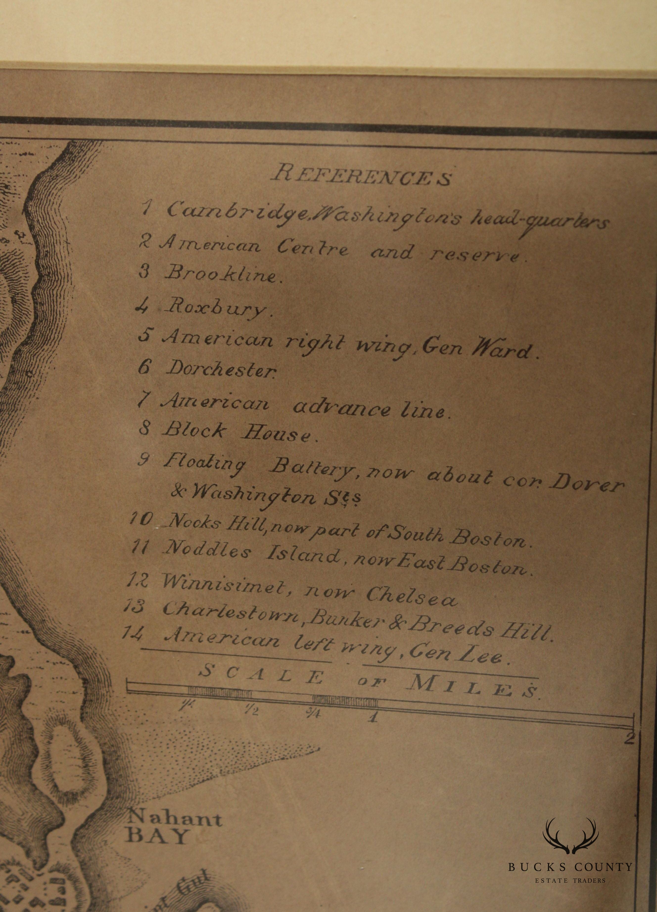 General Washington's Revolutionary Campaign War Map Framed