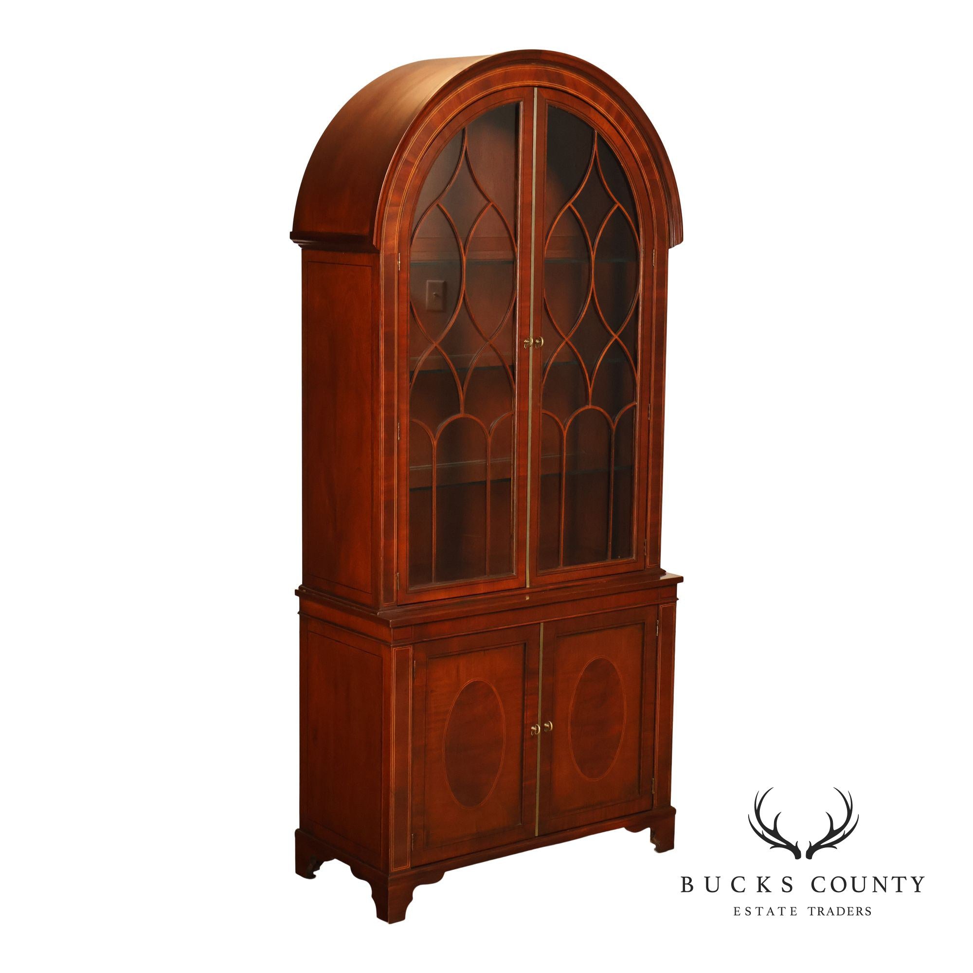 Baker Historic Charleston Museum Collection Mahogany Arch Top China Display Cabinet