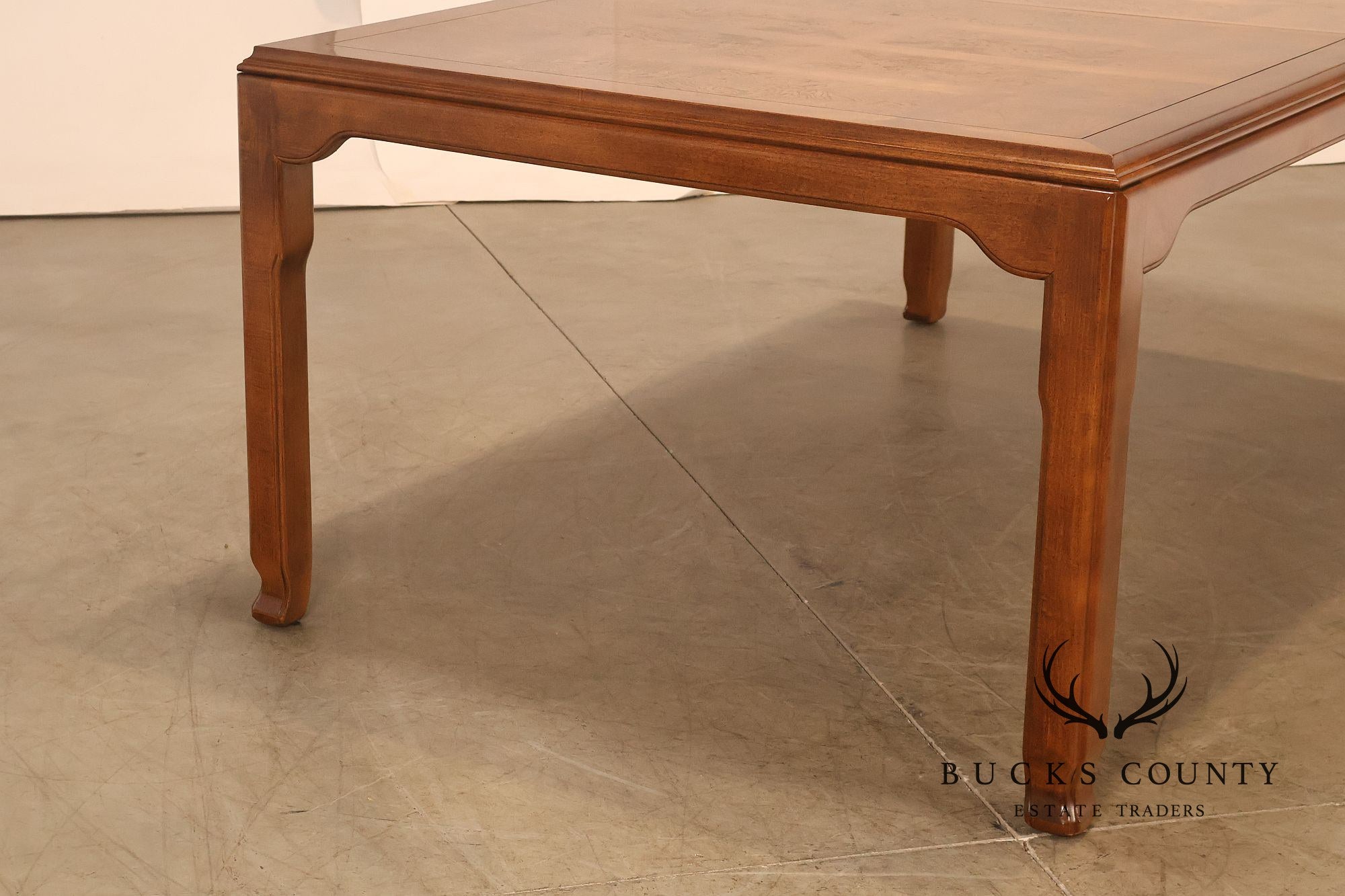 Century Furniture Chin Hua Burl Wood Parsons Expandable Dining Table