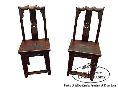Antique Chinese Elmwood Pair of Side Chairs