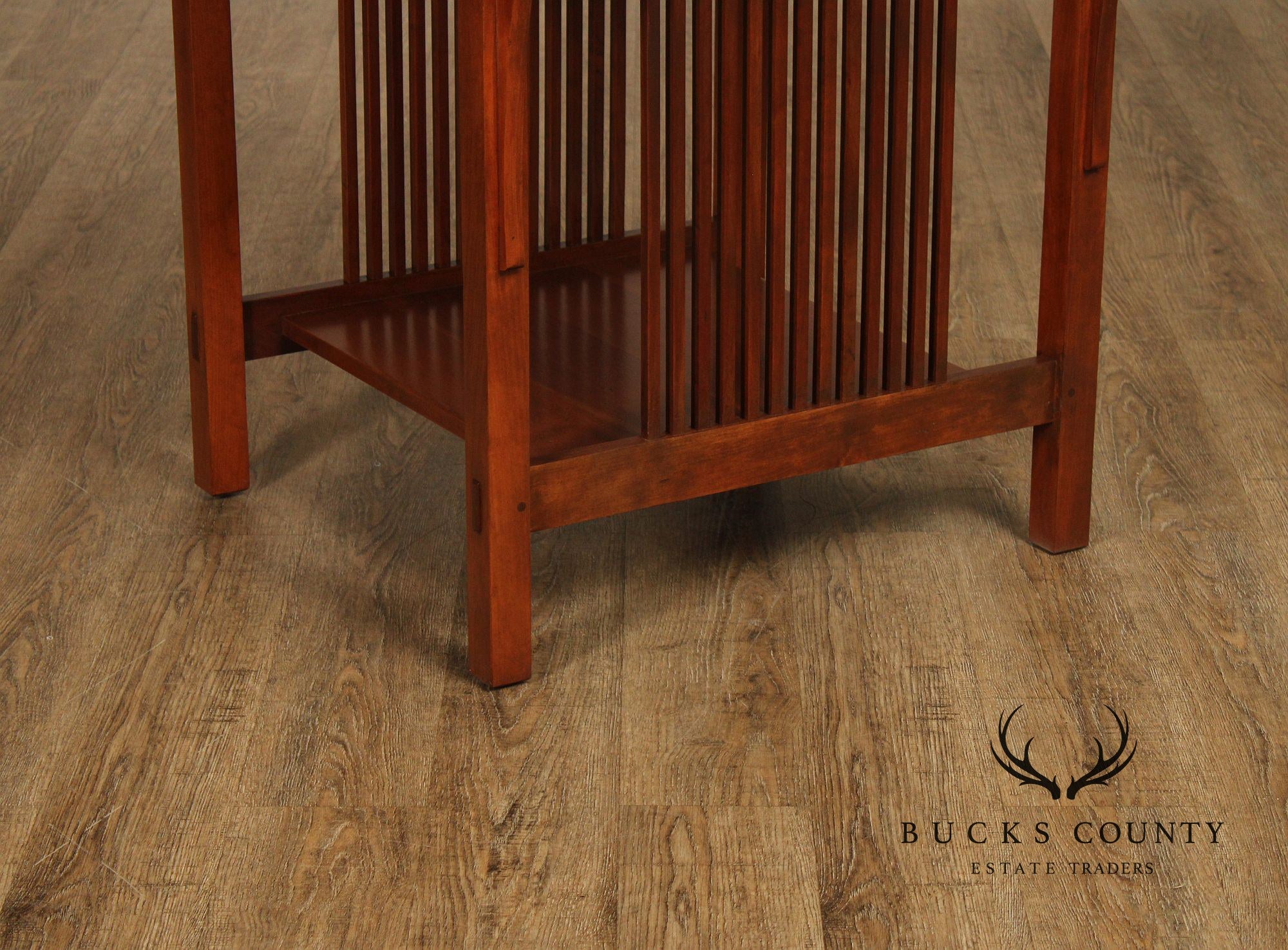 Stickley Mission Collection Pair Of Cherry Spindle Side Tables