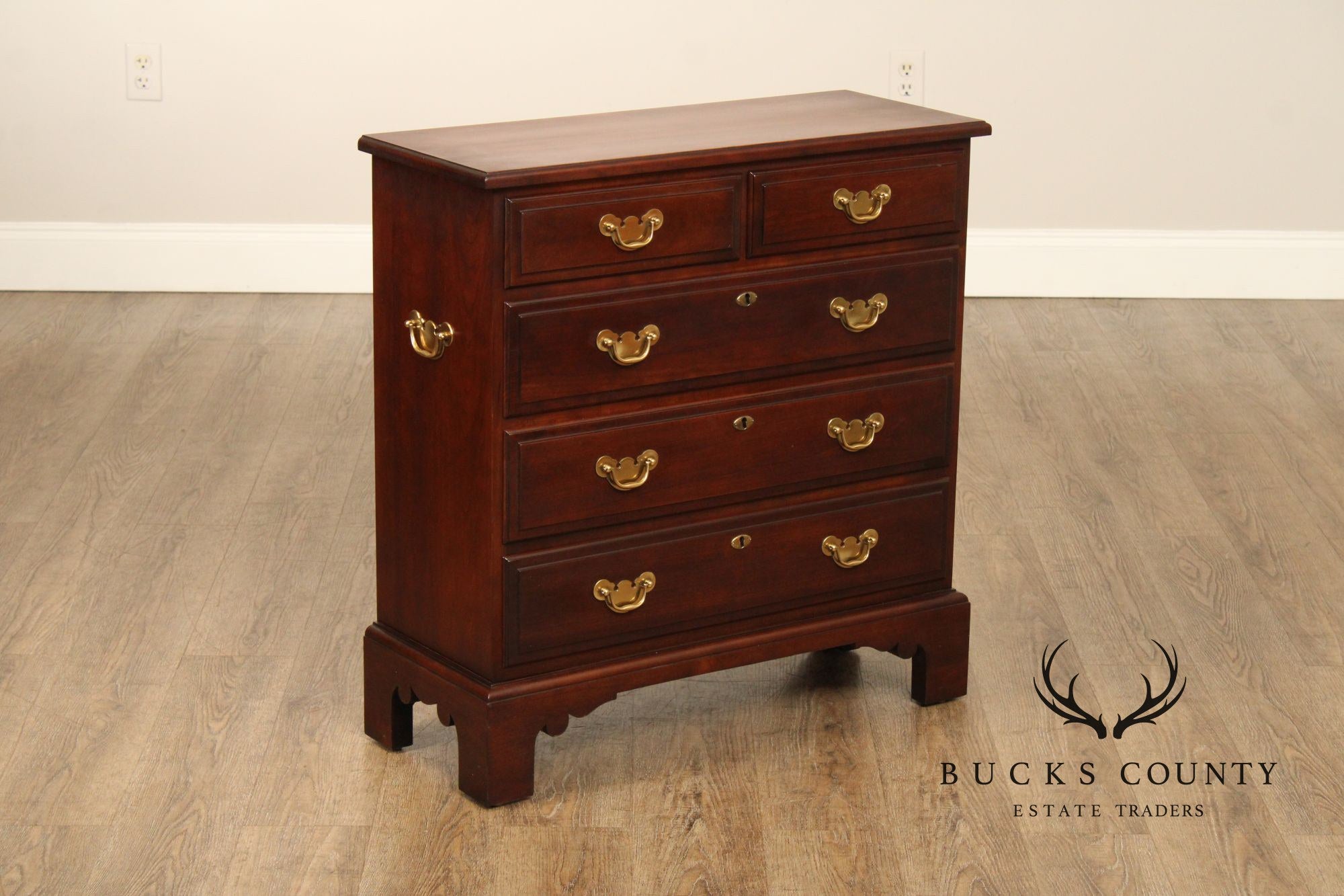 Statton Chippendale Style Cherry Chest of Drawers