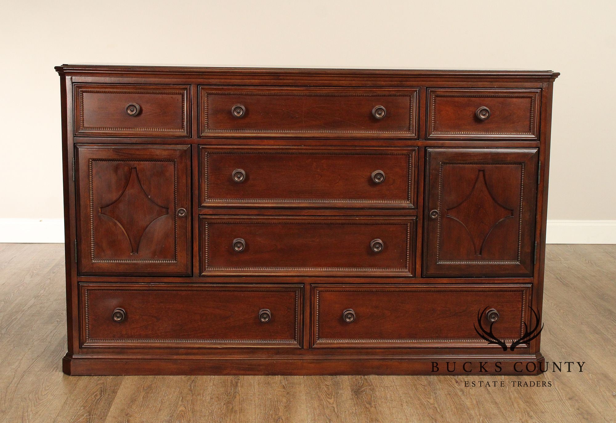 Bassett Furniture British Colonial Style Tall Bureau