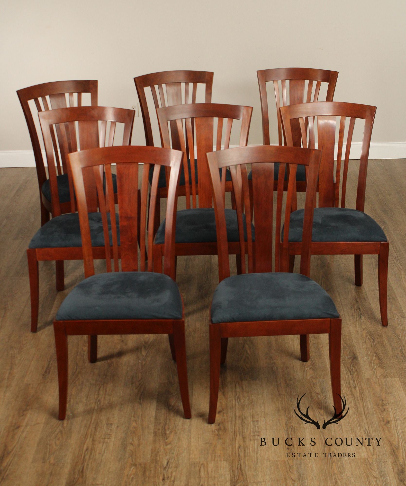 Stickley Metropolitan Collection Set of Eight Cherry Side Chairs