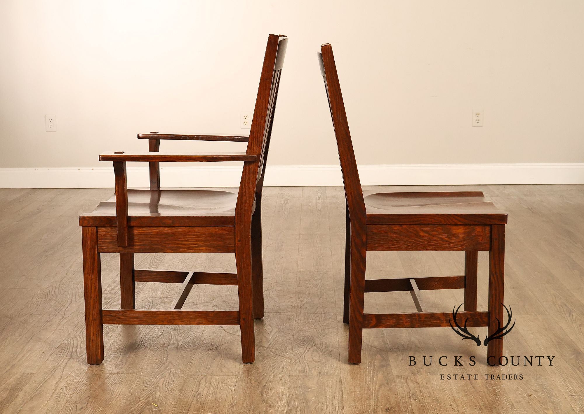 Stickley Mission Collection Set of Six Cottage Oak Dining Chairs