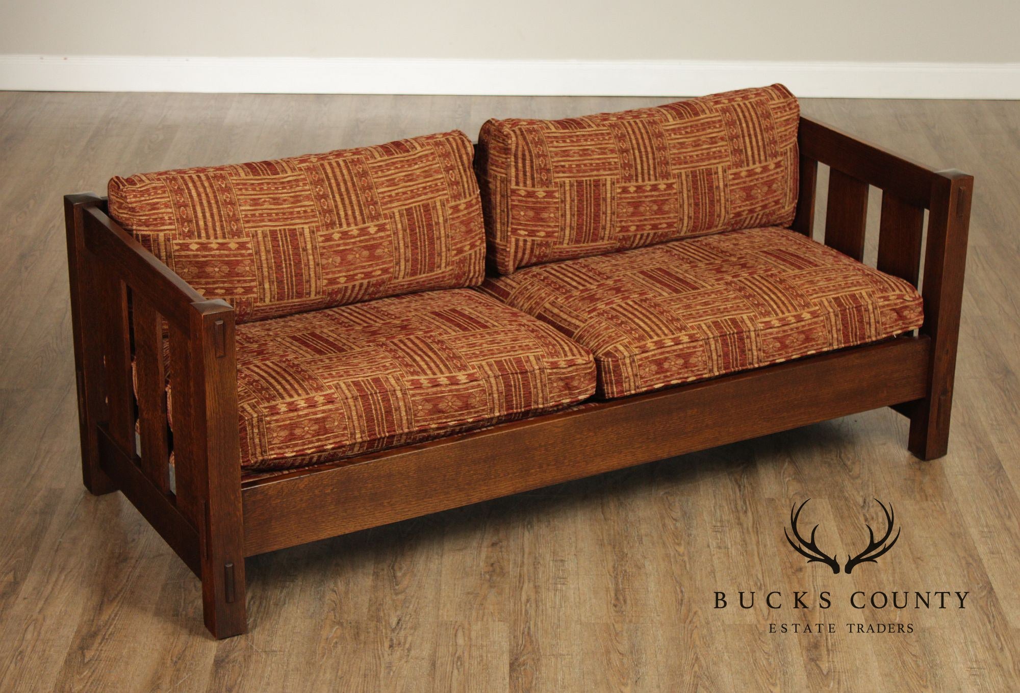 Stickley Mission Collection Oak Settle Sofa