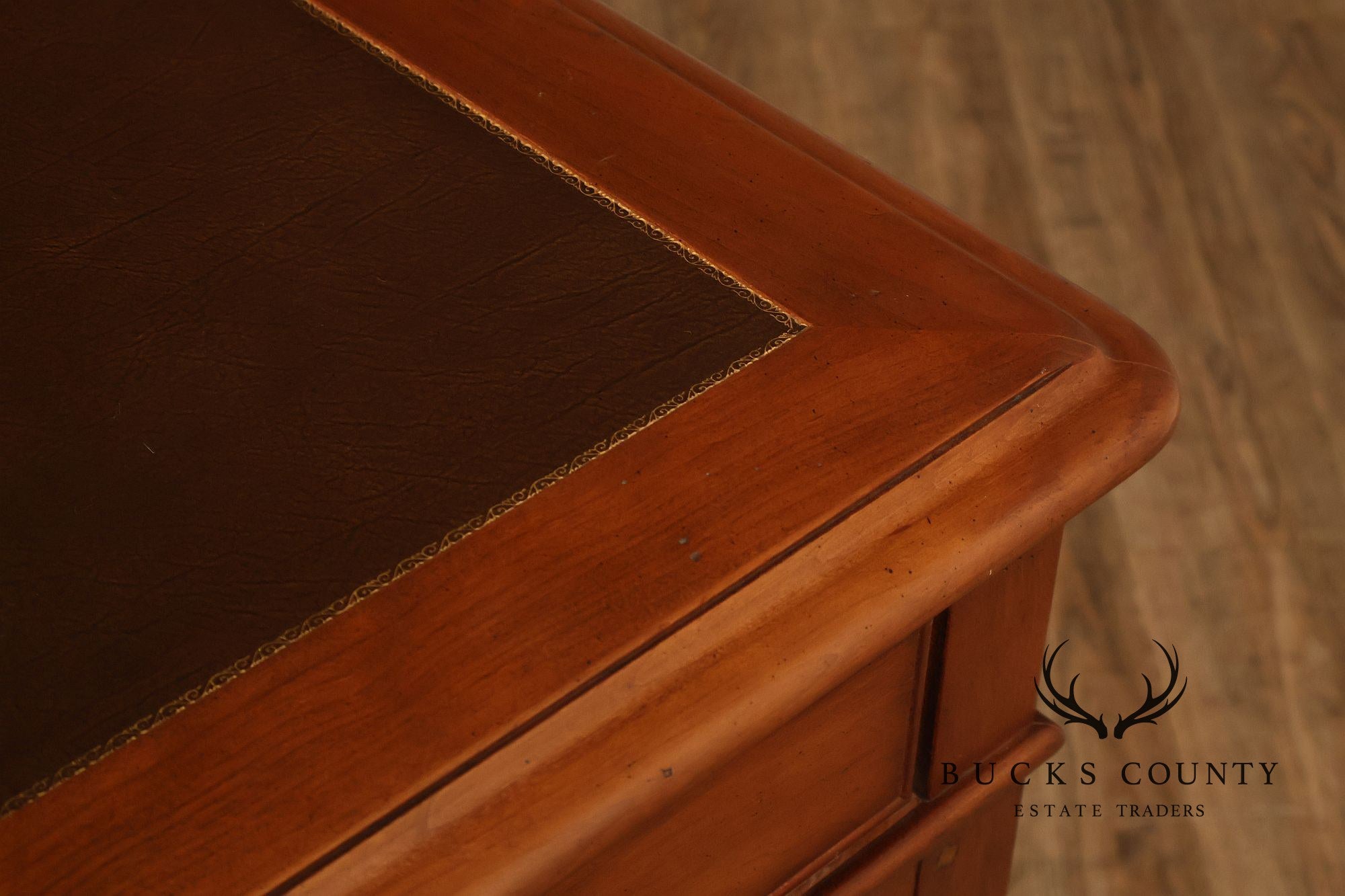 Sligh Leather Top Executive Pedestal Desk
