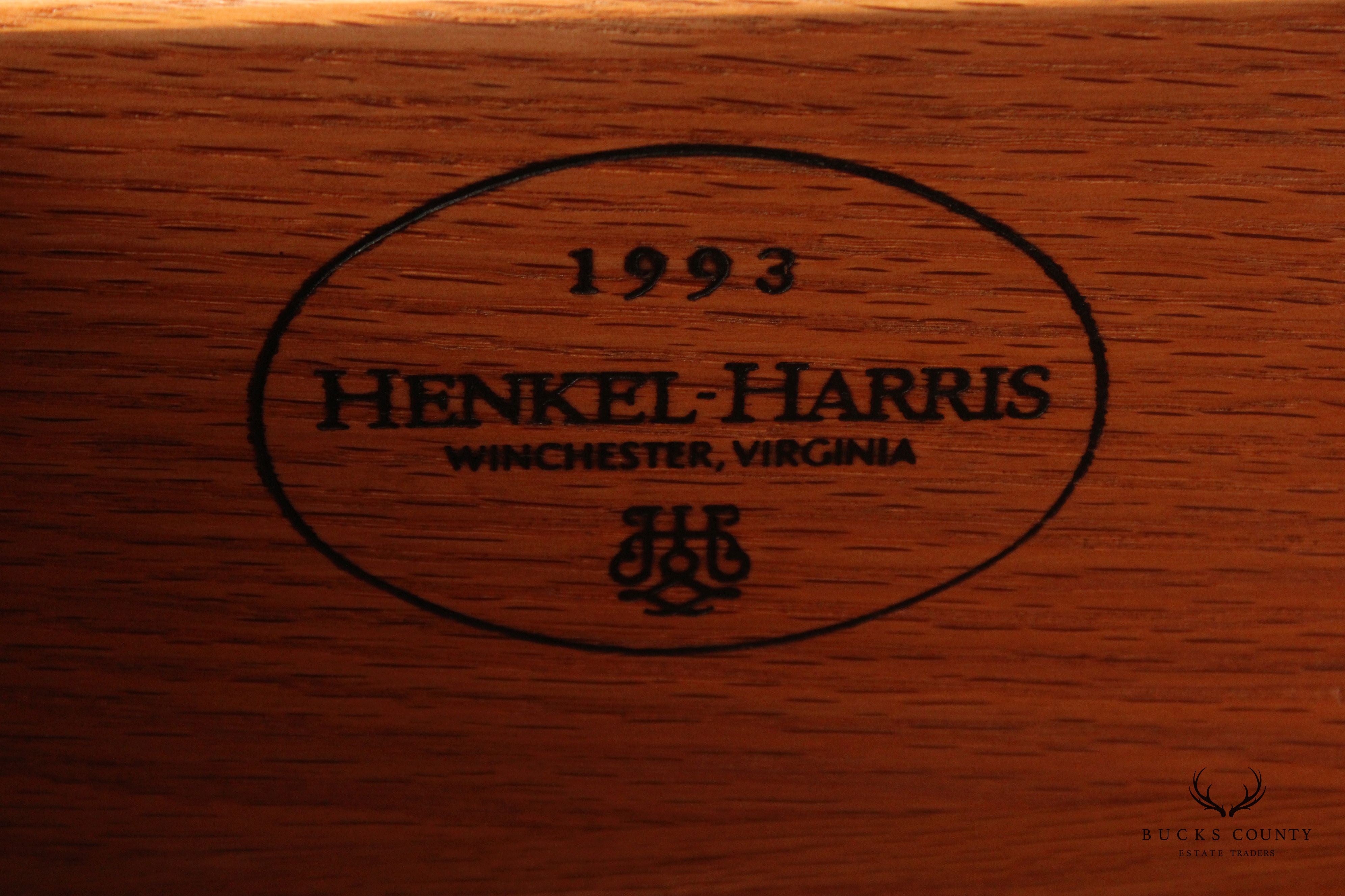 Henkel Harris Georgian Style Inlaid Mahogany Breakfront Bookcase