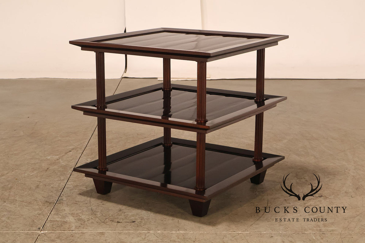 Baker Furniture Barbara Barry Collection Three Tier Mahogany Side Table
