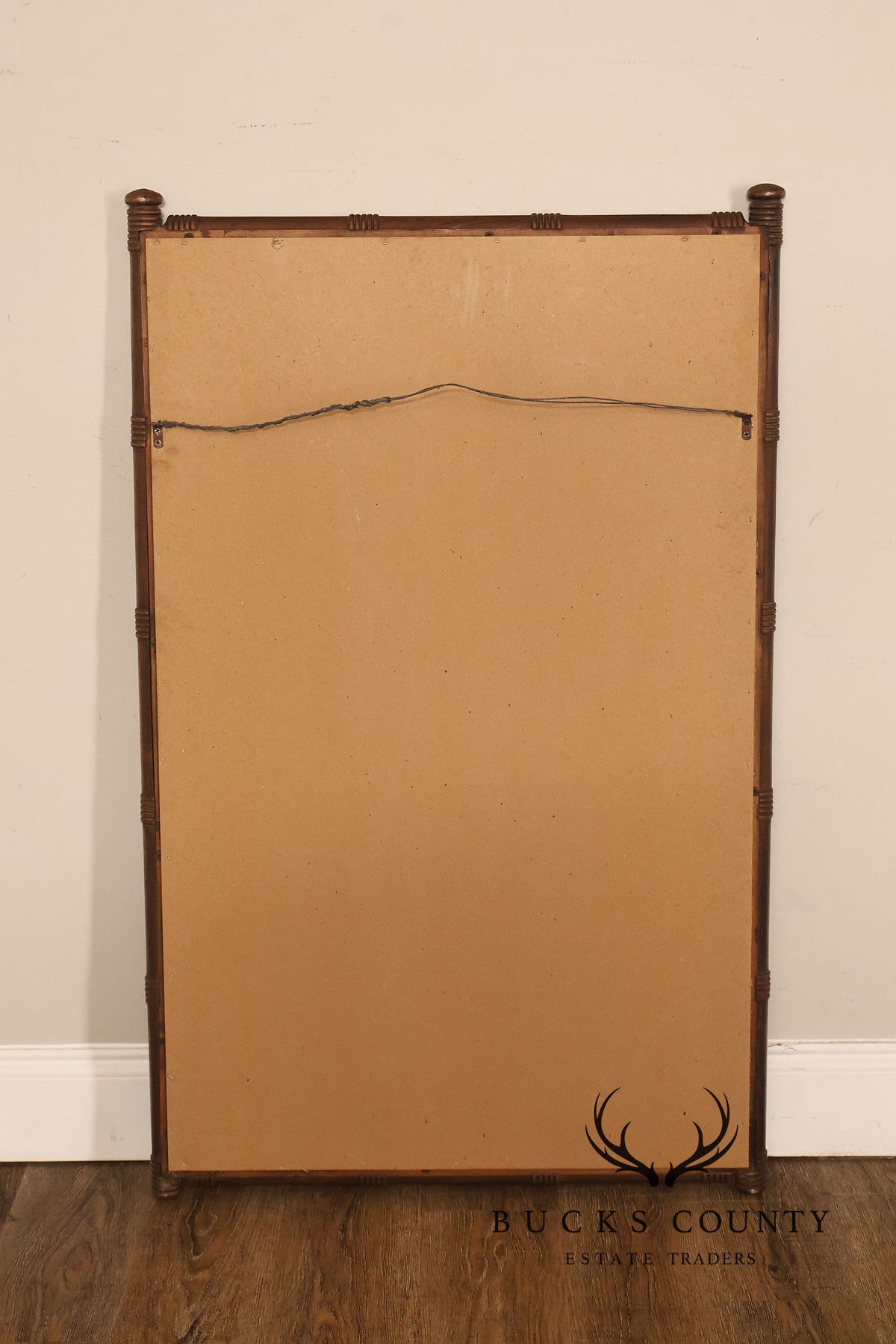 Vintage Pair of Faux Bamboo Wood Framed Wall Mirrors