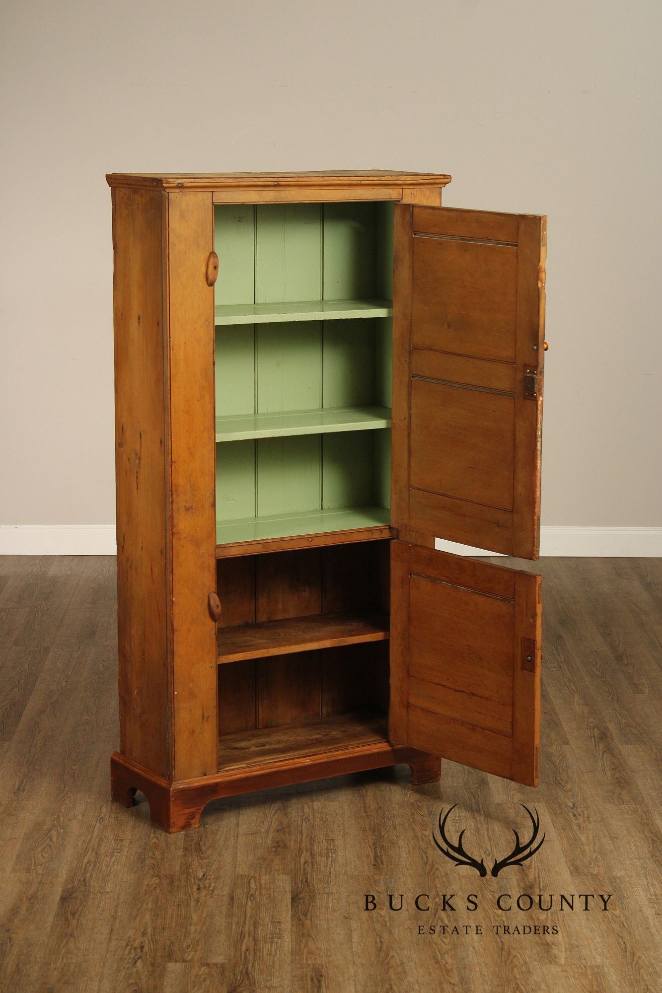 Antique American Primitive Pine Pantry Cupboard
