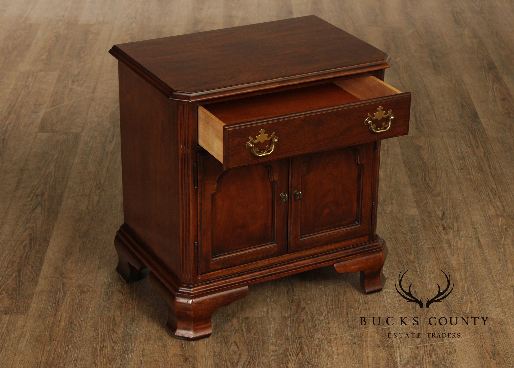 Drexel Cherry Traditional Style Pair Of Nightstands