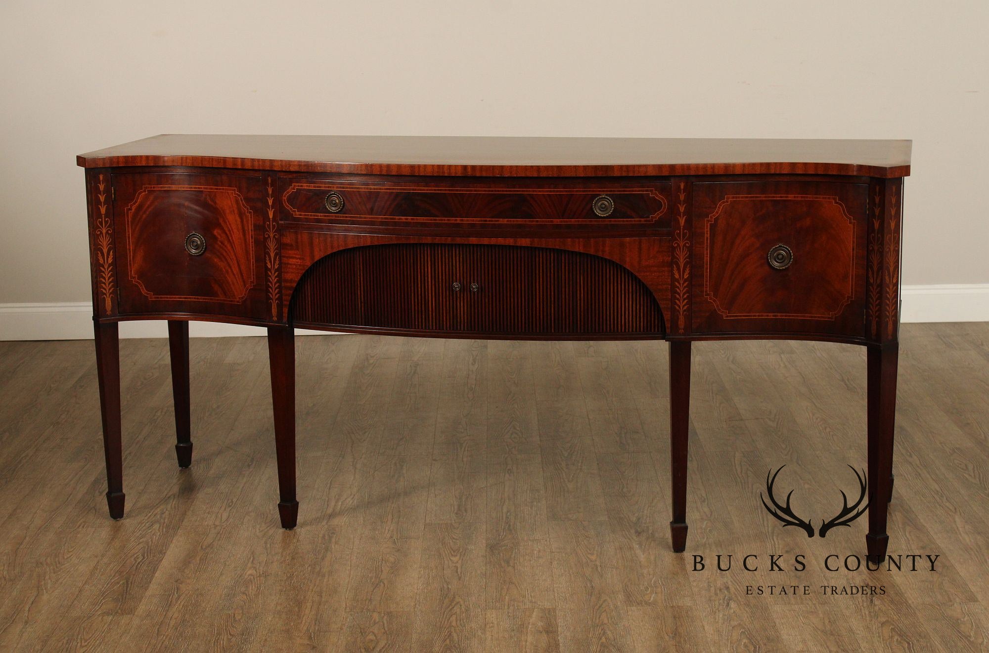 George III Style 1940's Inlaid Mahogany Sideboard