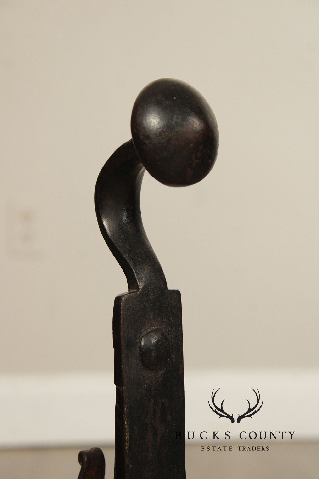 Antique Pair of Fireplace Hand Forged Andirons