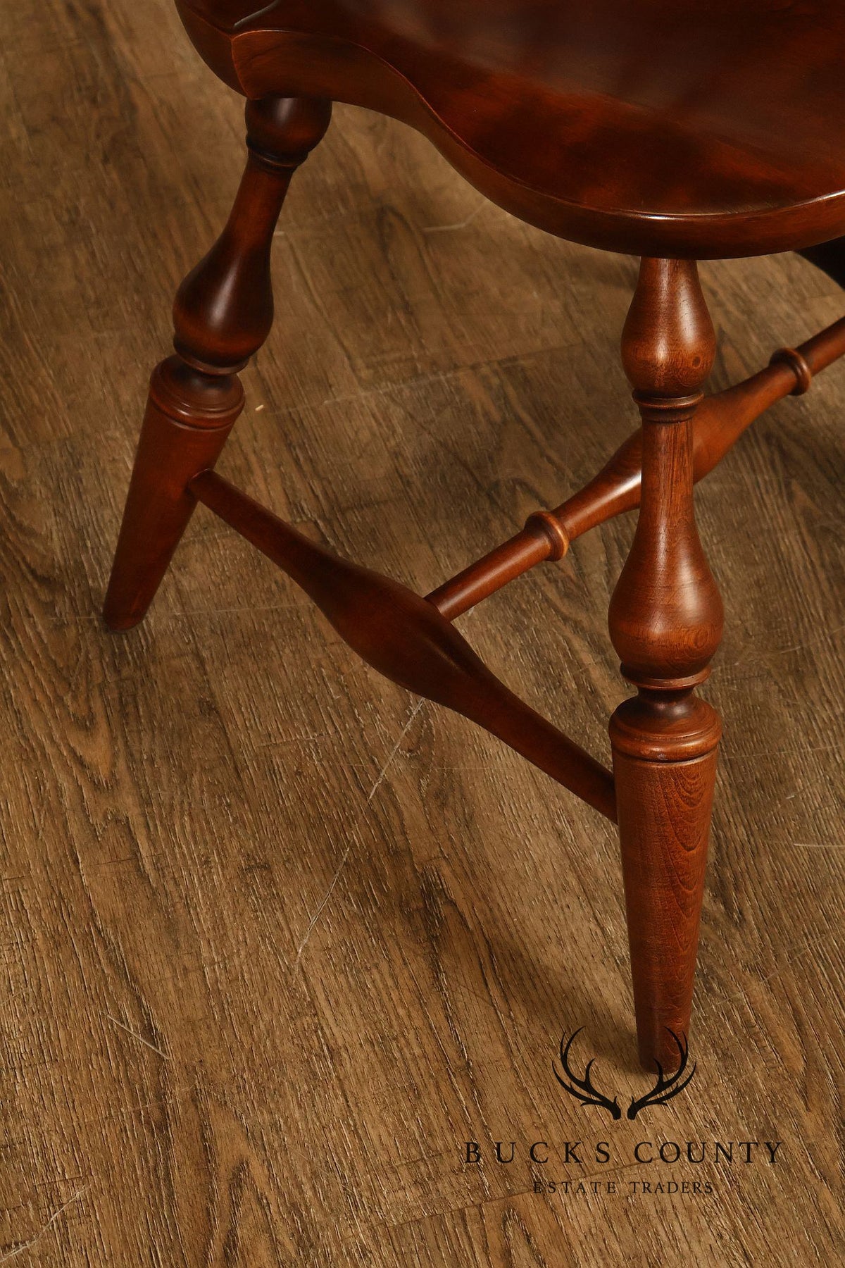 Nichols & Stone Set Of Eight Cherry Windsor Dining Chairs
