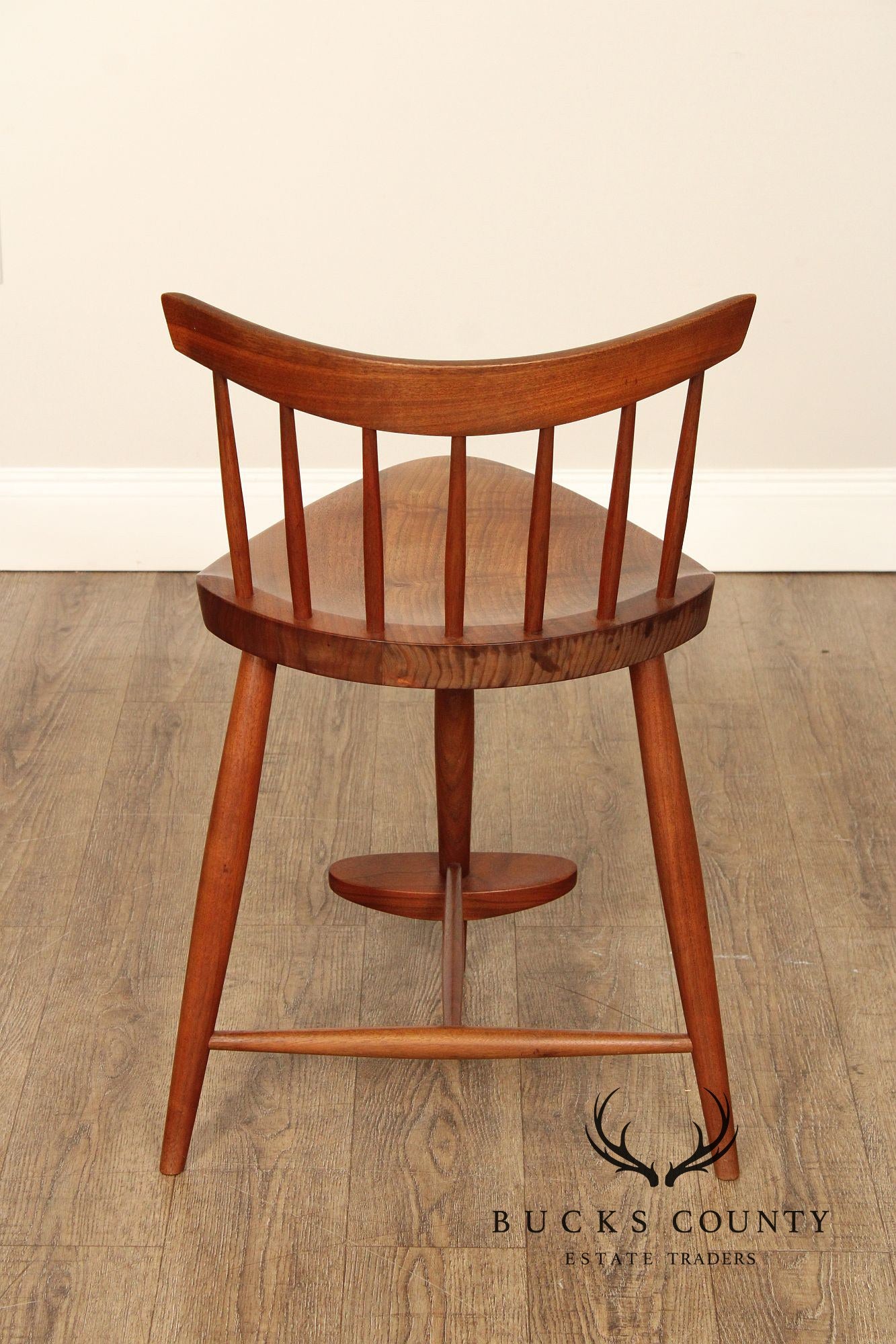 George Nakashima Pair of Walnut 'Mira' Stools