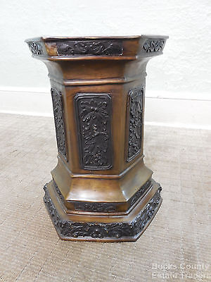 Heavy Bronze Renaissance Style Hexagon Pedestal