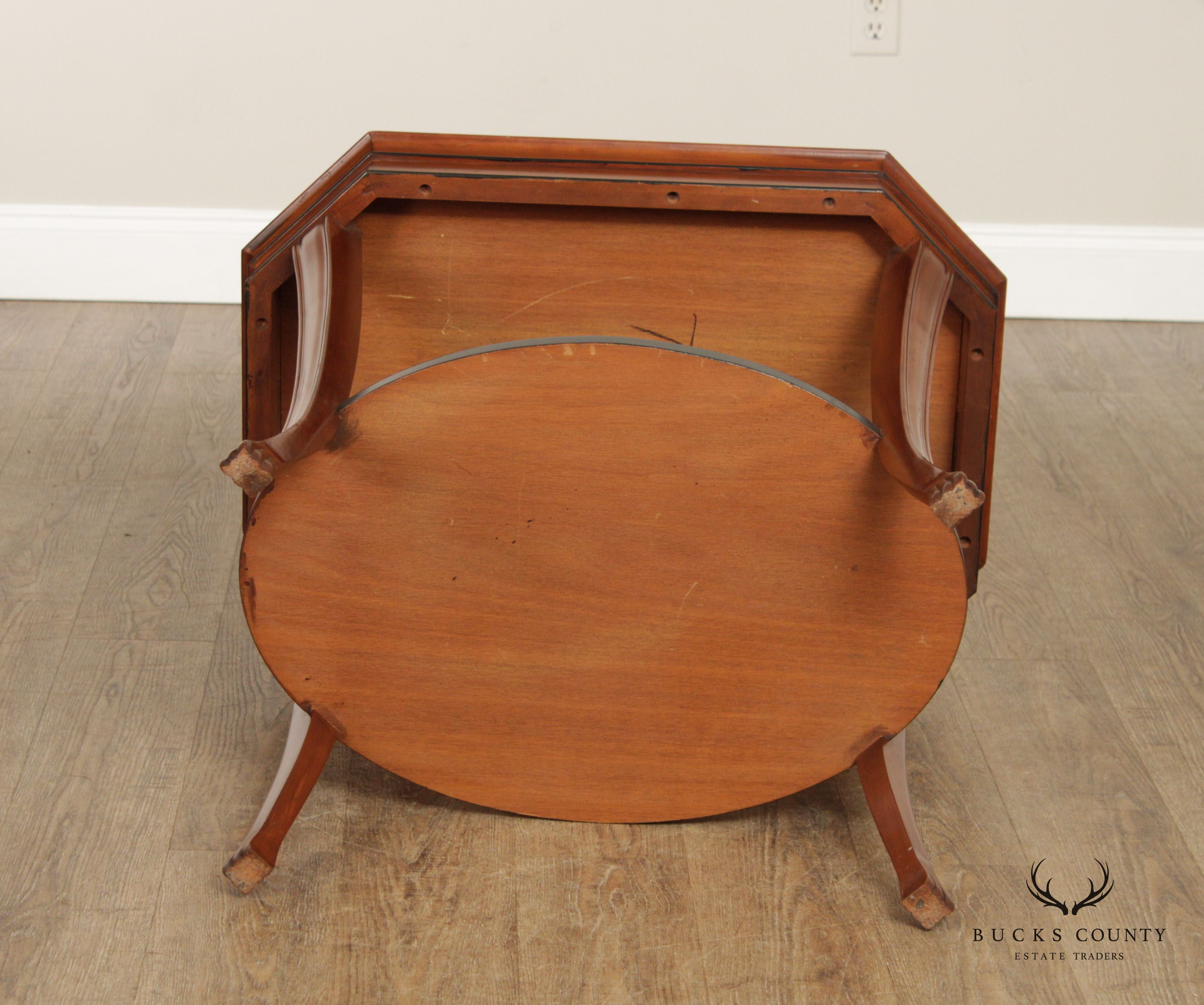 Regency Style Two-Tier Cherry Accent Side Table