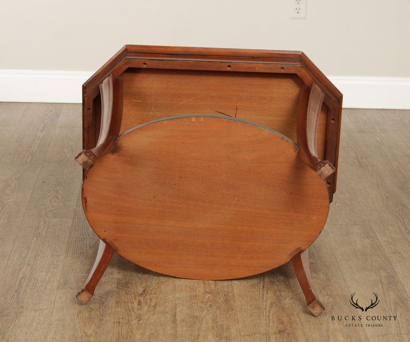Regency Style Two-Tier Cherry Accent Side Table
