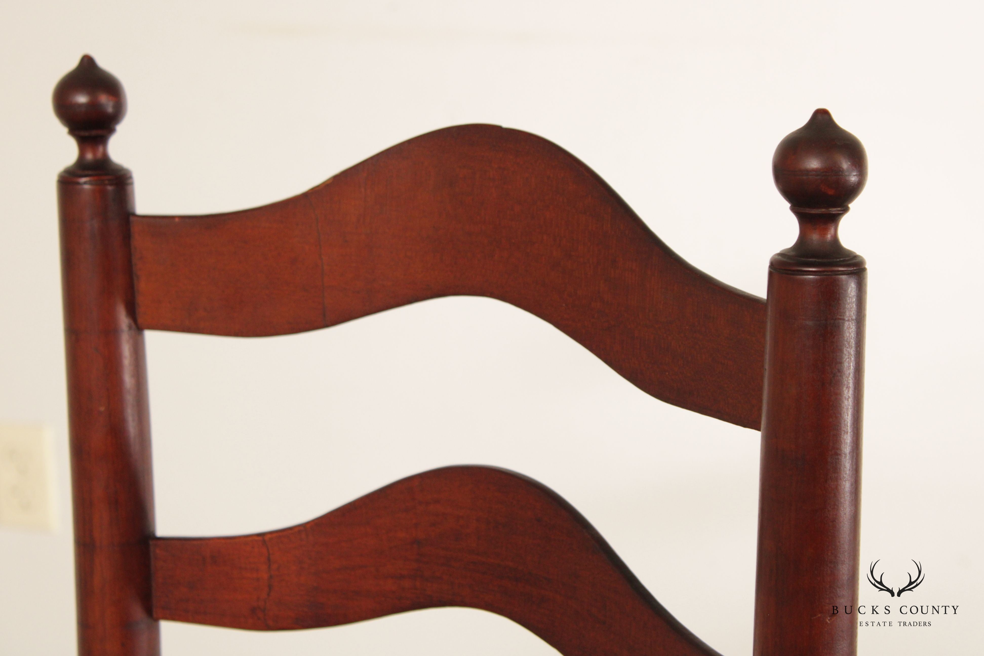 Antique Shaker Ladder Back Rush Seat Chair