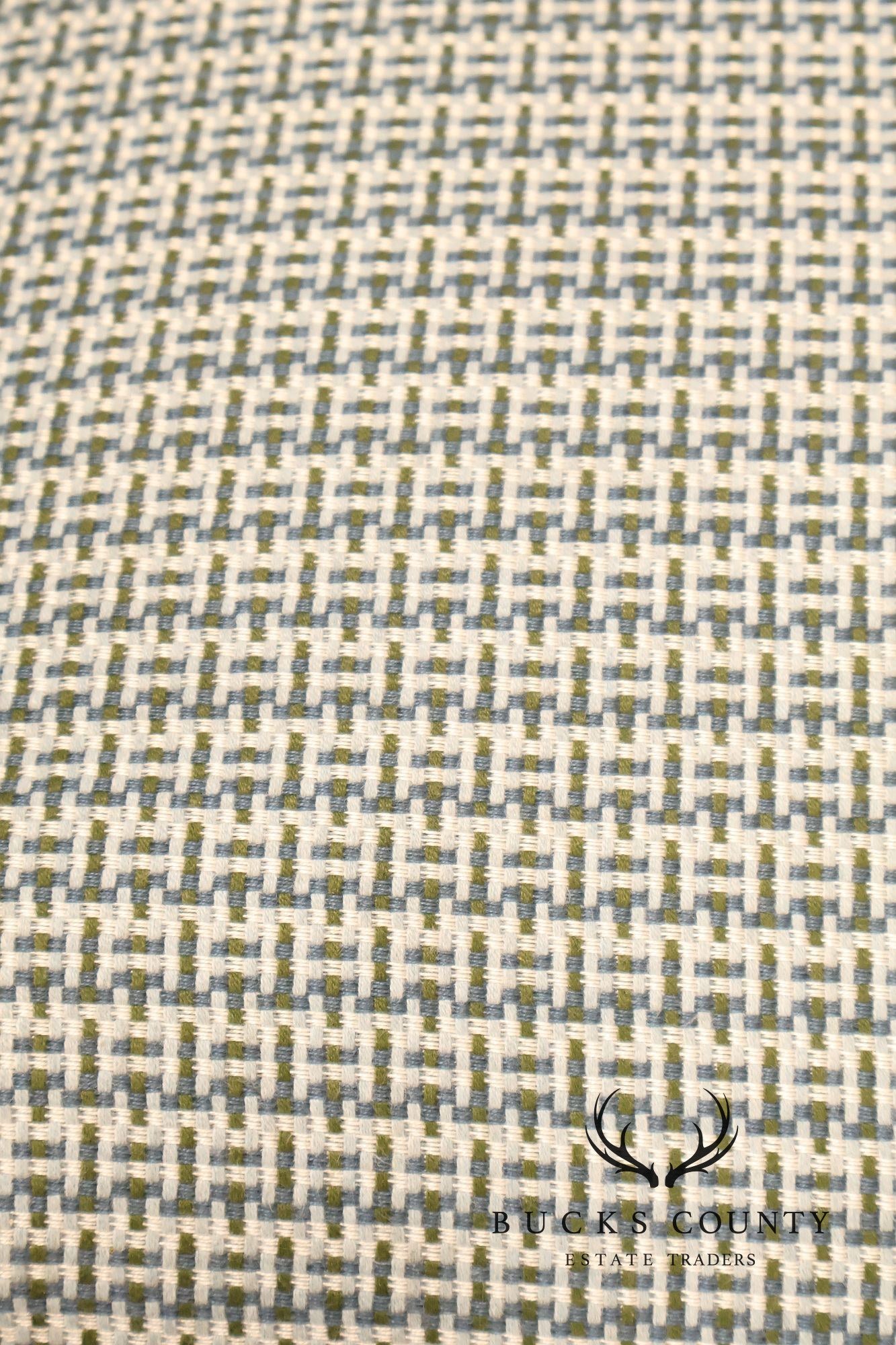 Lane Venture Pair Of Woven Wicker Outdoor Lounge Club Chairs With Cushions