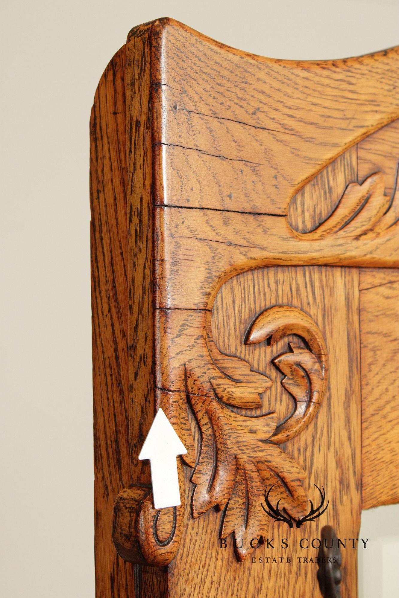 Antique Victorian Carved Oak Hall Tree