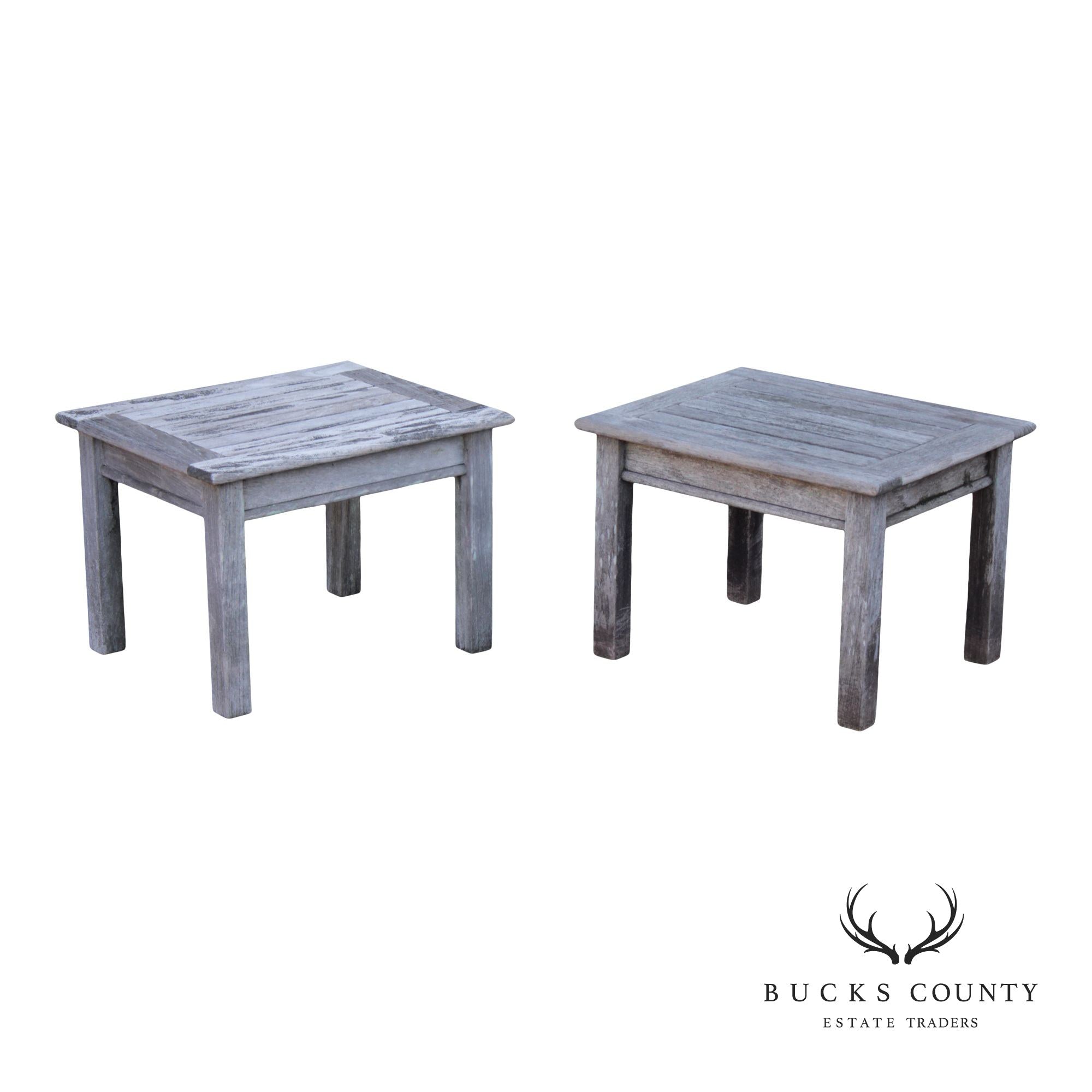 Gloster Pair of Teak Outdoor End Tables
