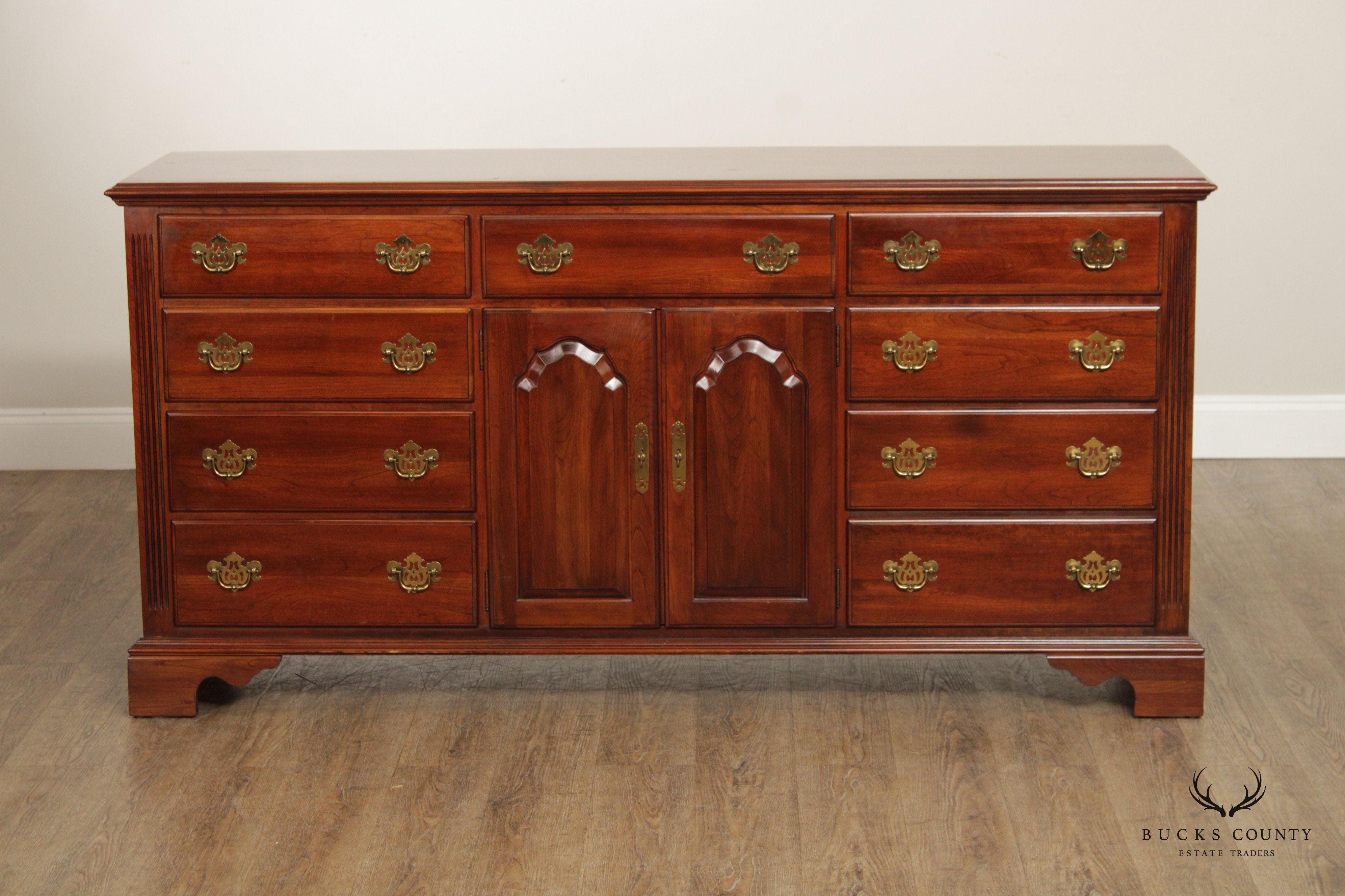 Knob Creek Chippendale Style Solid Cherry Long Dresser