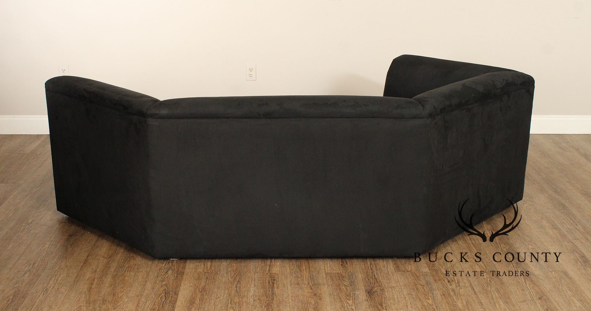 Postmodern Curved Black Sectional Sofa