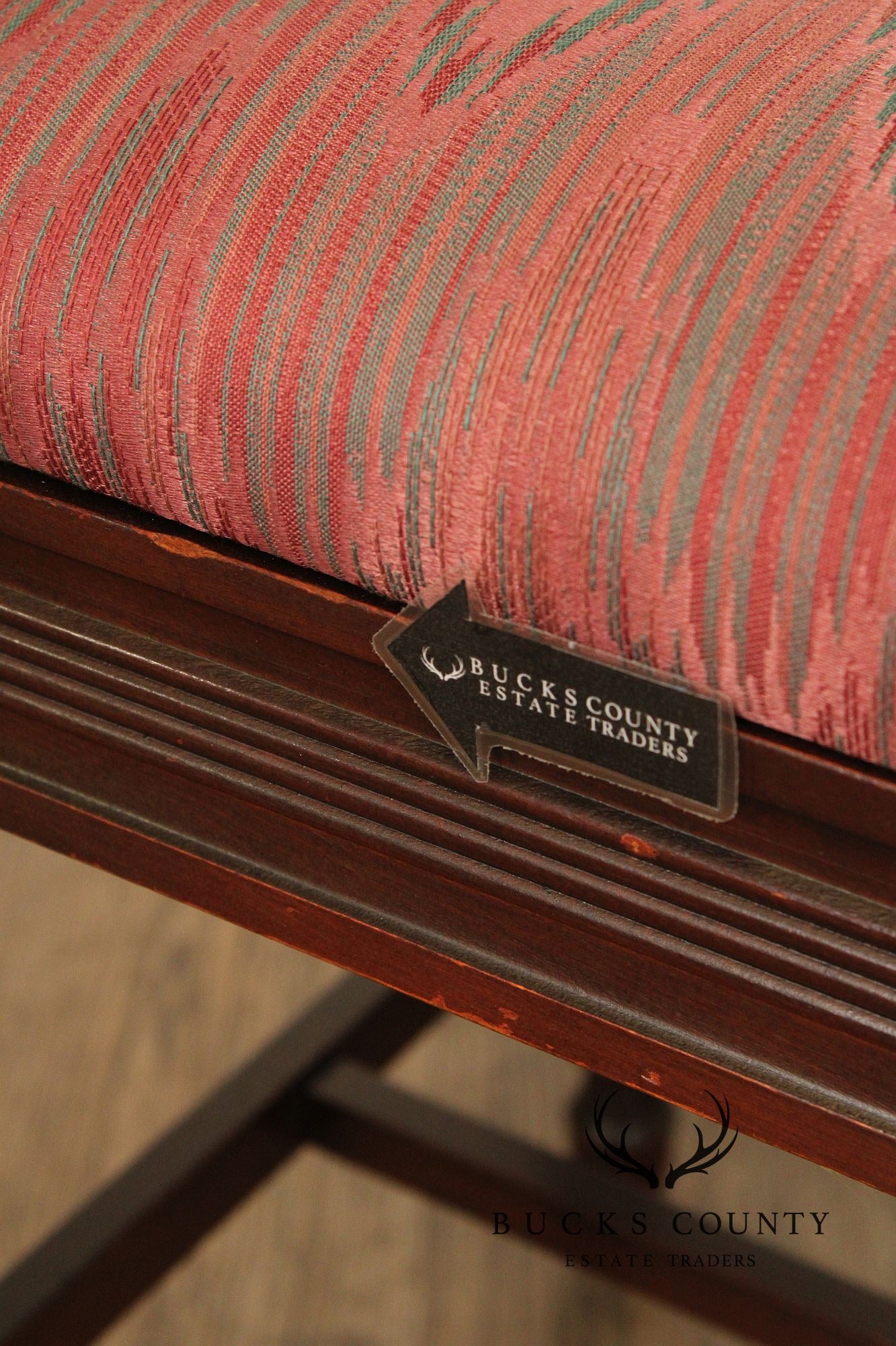 1930's English Regency Style Mahogany Vanity Bench