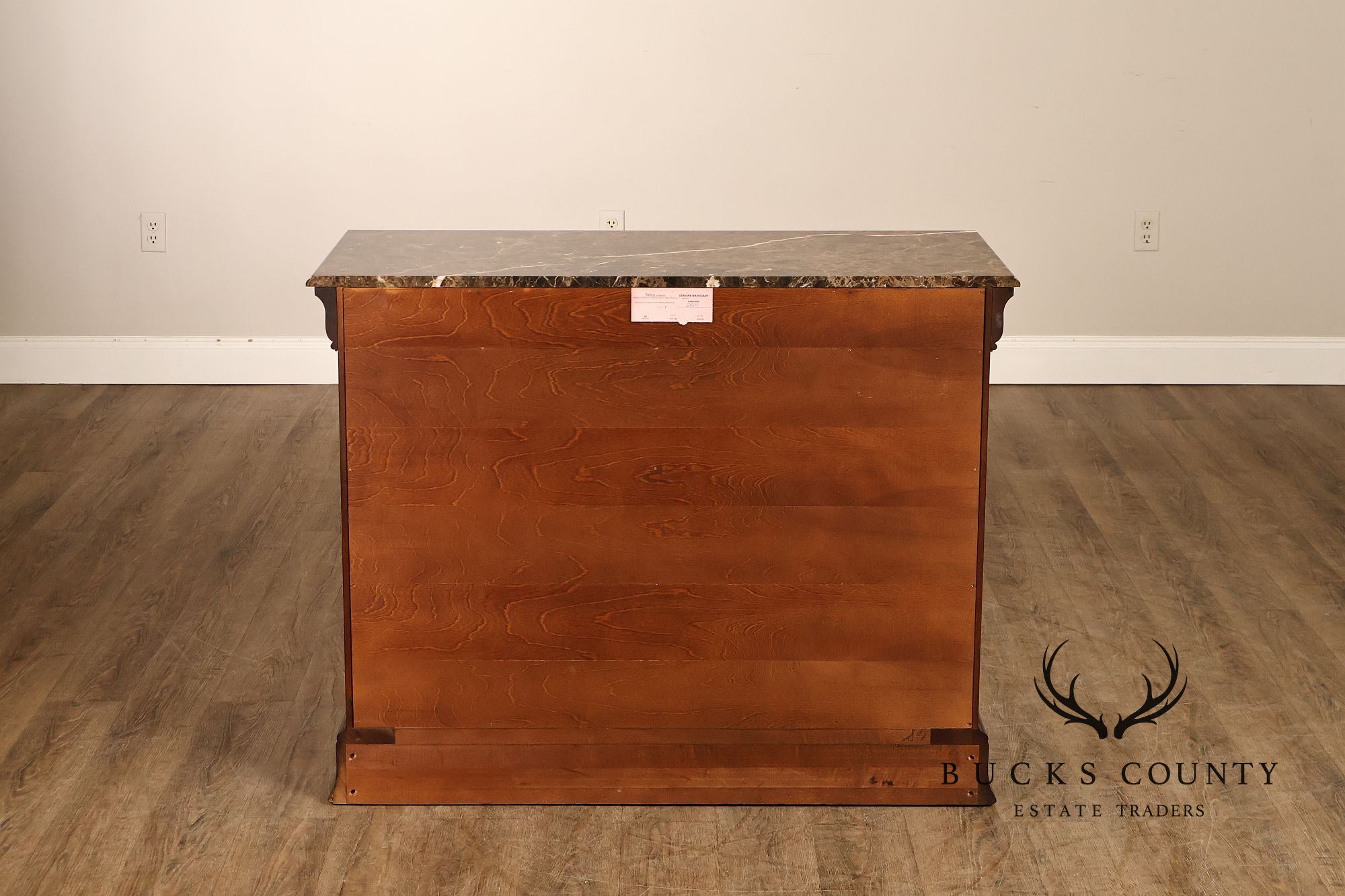 Henkel Harris Empire Style Marble Top Mahogany Chest Of Drawers