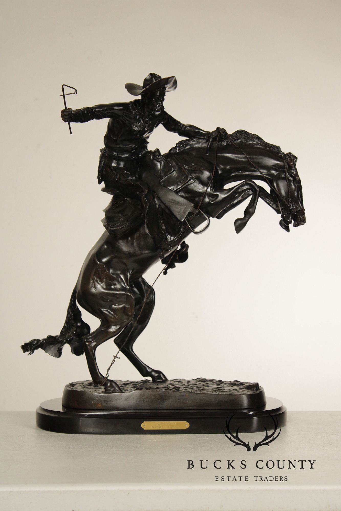 Frederic Remington Bronze Statue, 'Bronco Buster'