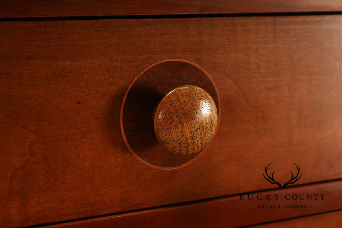Stickley Mission Collection Harvey Ellis Cherry Inlaid Tall Chest Of Drawers