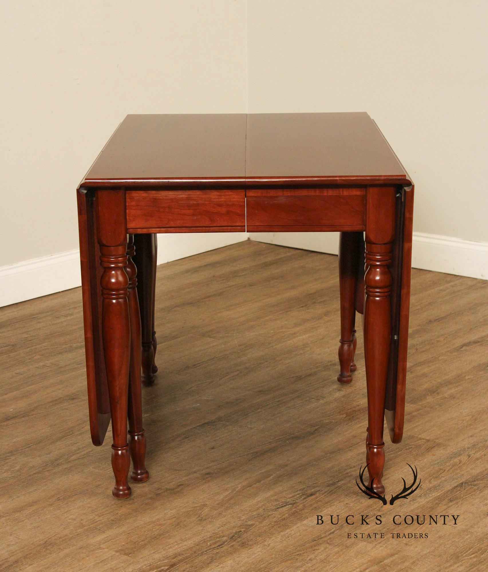 Sheraton Style Cherry Drop-Leaf Extendable Dining Table
