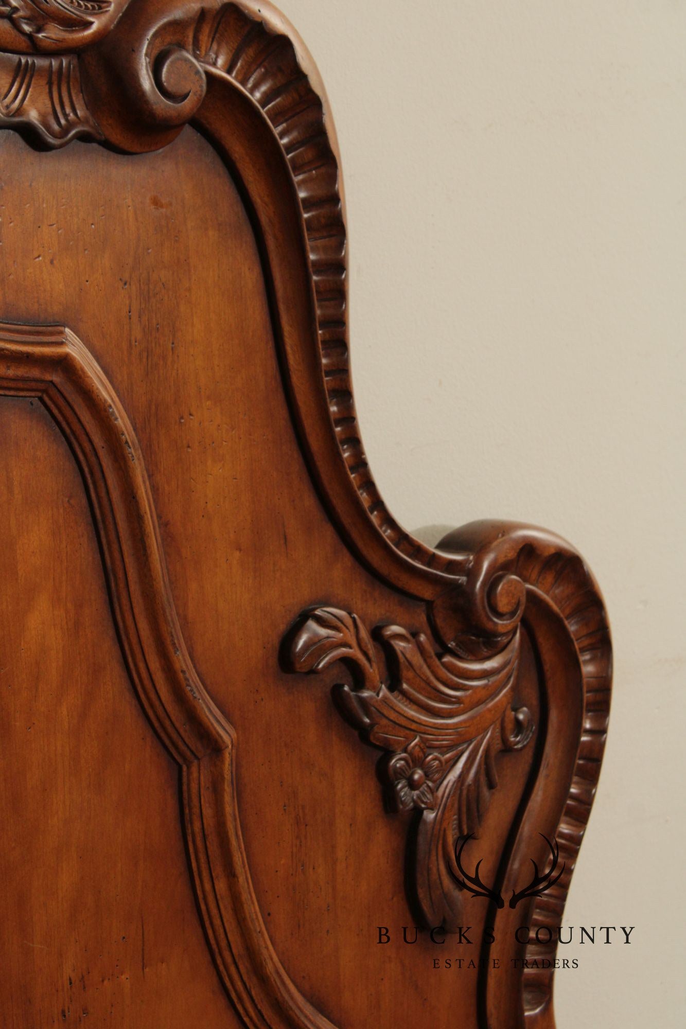 Century Furniture French Style Coeur de France Cherry Queen Headboard