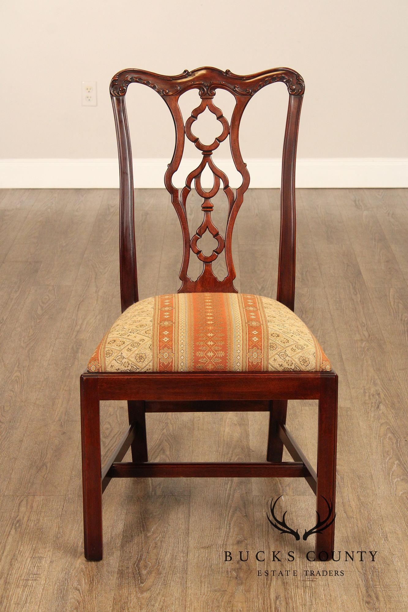 Henkel Harris Chippendale Style Set of Eight Mahogany Dining Chairs