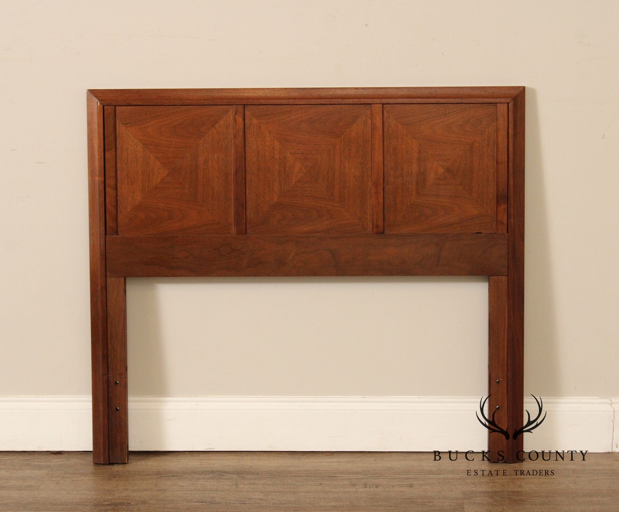 Mid Century Modern Walnut Diamond Front Twin Headboard